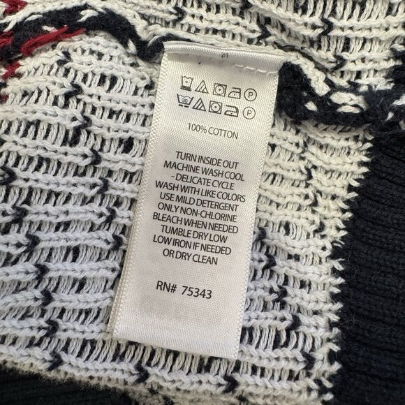 Aspen Sweater Mens XL Pullover Knit Polar Bear Fair Isle Holiday Christmas Blue - Picture 8 of 9